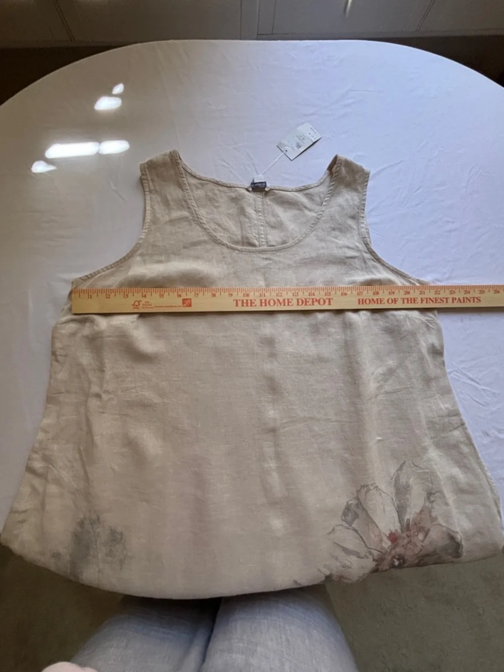 J. Jill Linen Scoop-Neck Floral Sleeveless Top in Natural Beige Women’s XLP NEW - Picture 6 of 11